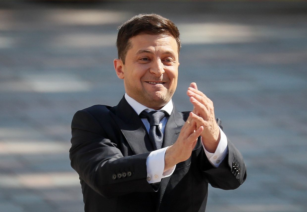 Избранный президент Украины Владимир Зеленский перед церемонией инаугурации в Киеве