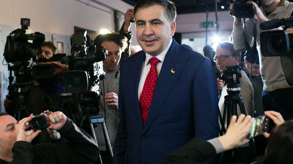 Пресс-конференция Михаила Саакашвили в Варшаве