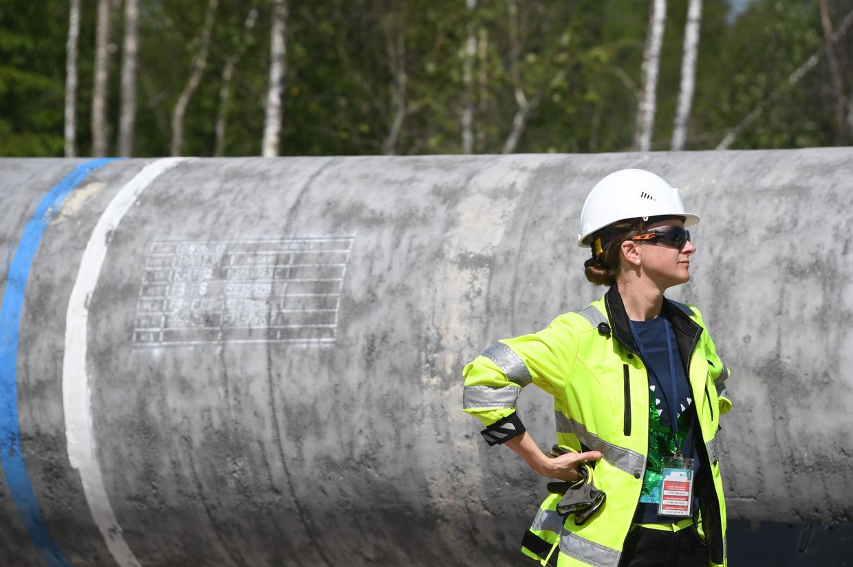 Строительство газопровода Северный поток-2 в Ленинградской области