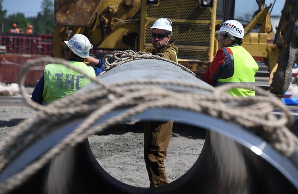 Строительство газопровода Северный поток-2 в Ленинградской области