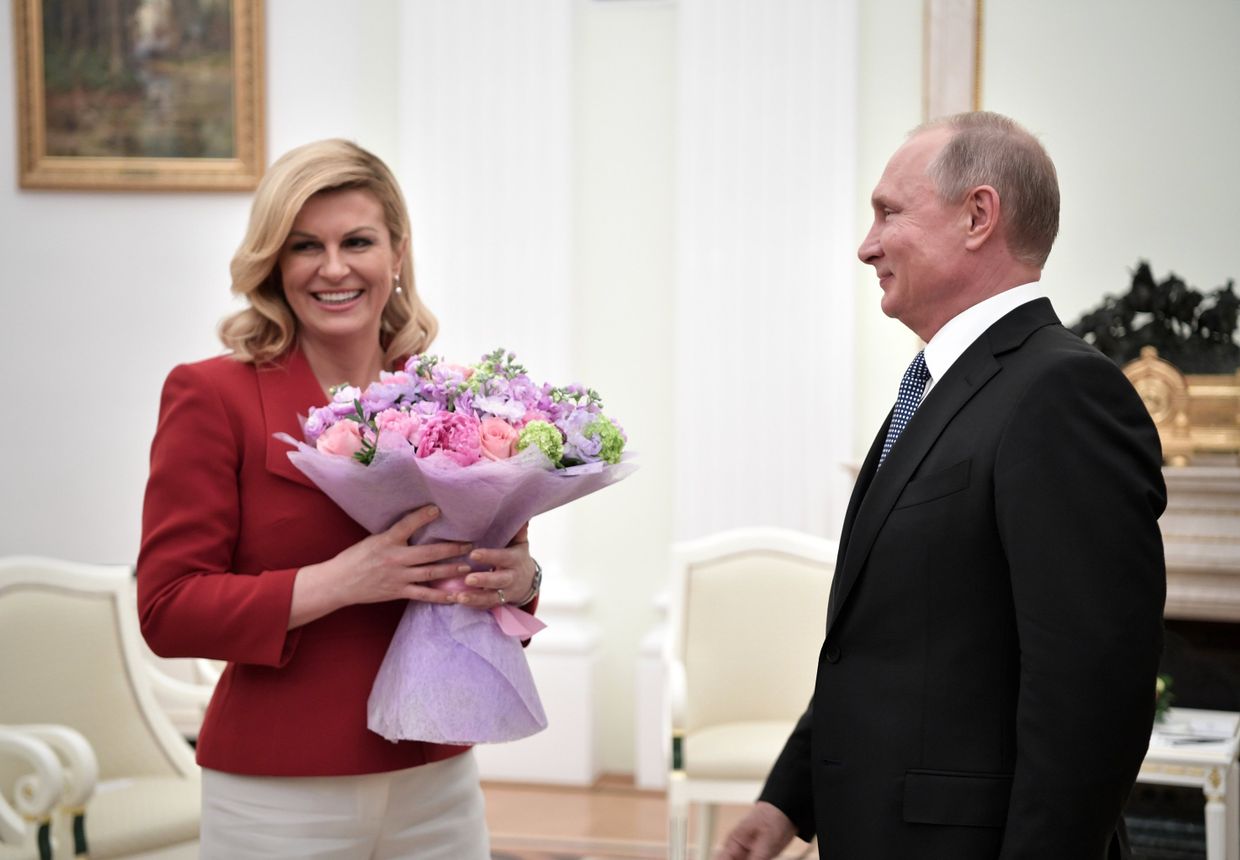 Президент РФ В. Путин встретился с президентом Хорватии К. Грабар-Китарович
