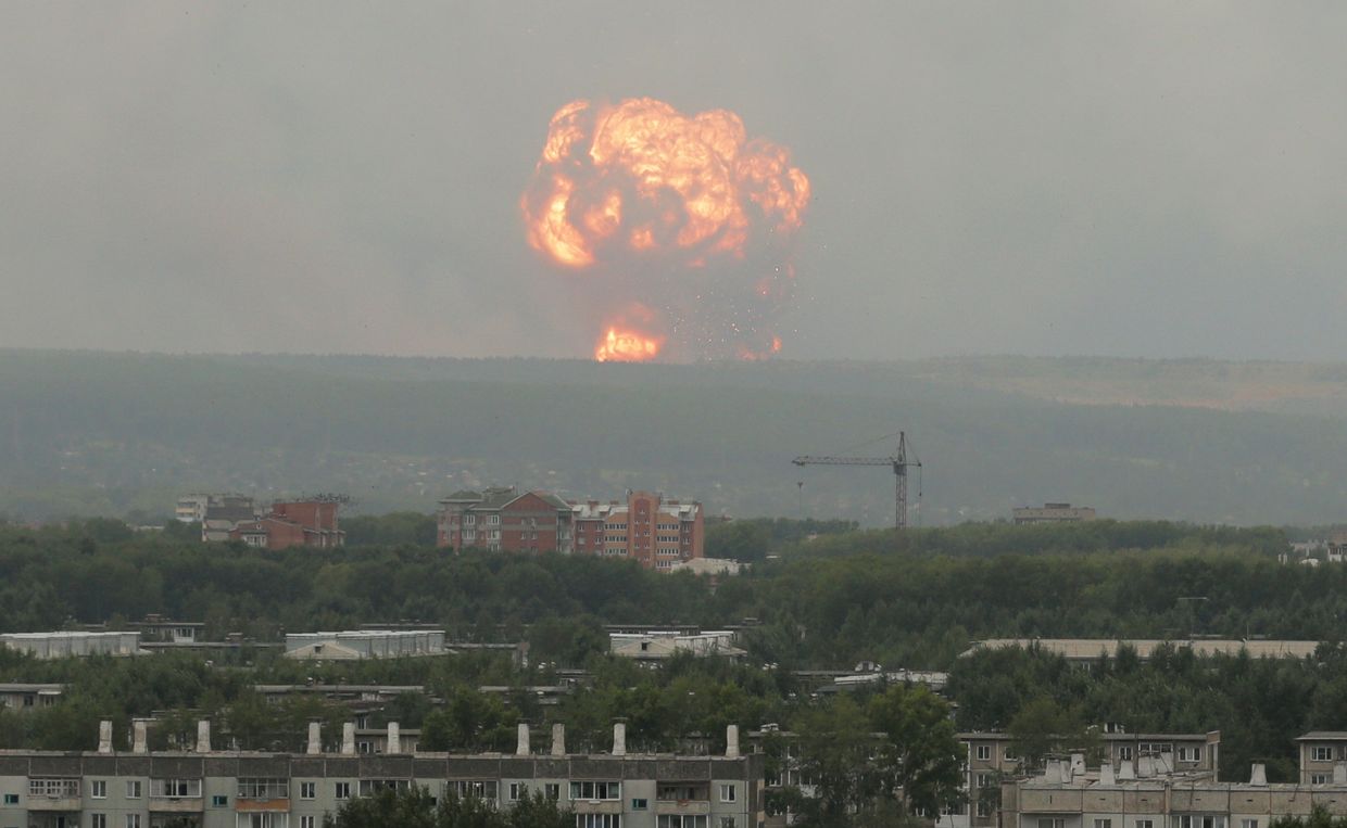 Пожар на складе хранения артиллерийских боеприпасов на территории воинской части в Ачинском районе Красноярского края