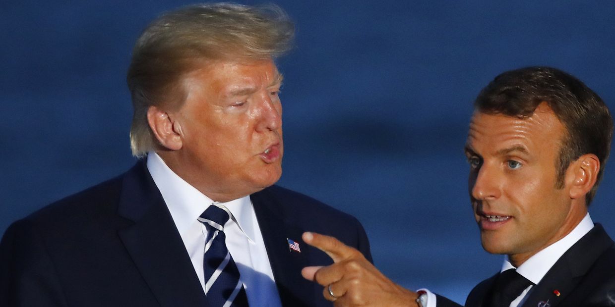 Дональд Трамп и Эммануэль Макрон на саммите G7 в Биаррице Дональд Трамп и Эммануэль Макрон на саммите G7 в Биаррице