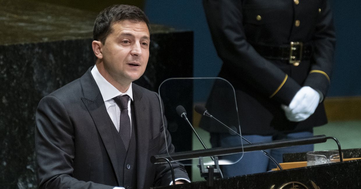 Президент Украины Владимир Зеленский выступает на 74-й сессии Генеральной Ассамблеи ООН