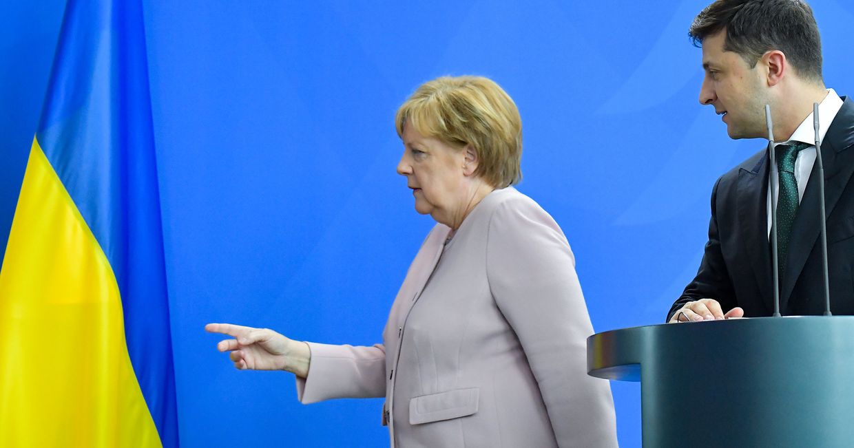 Канцлер Германии Ангела Меркель и президент Украины Владимир Зеленский