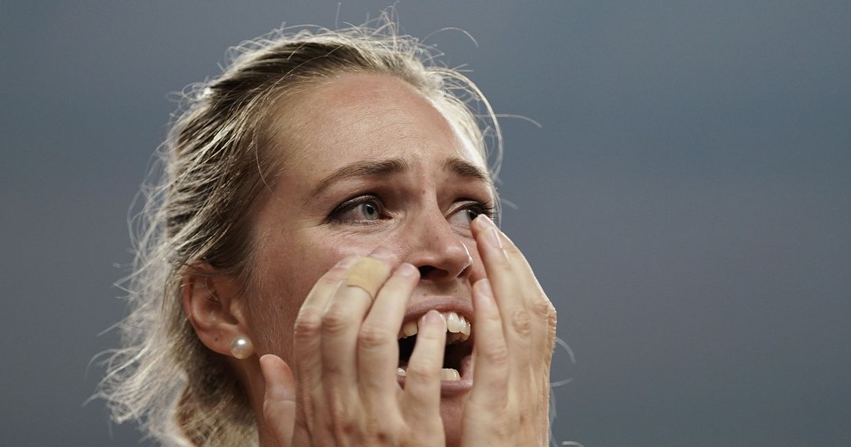 Спортсменка из Австралии Келси-ли Барбер на чемпионате мира по легкой атлетике в Дохе