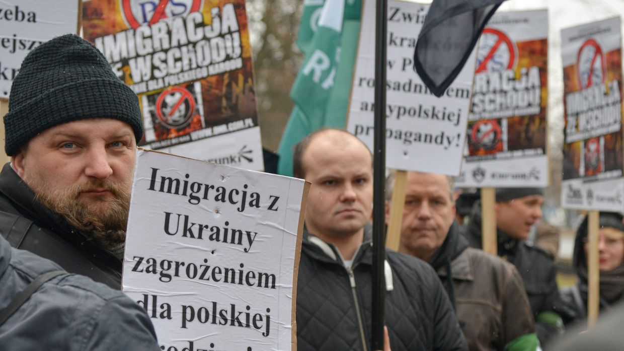 Митинг в Варшаве против возросшего числа украинских мигрантов