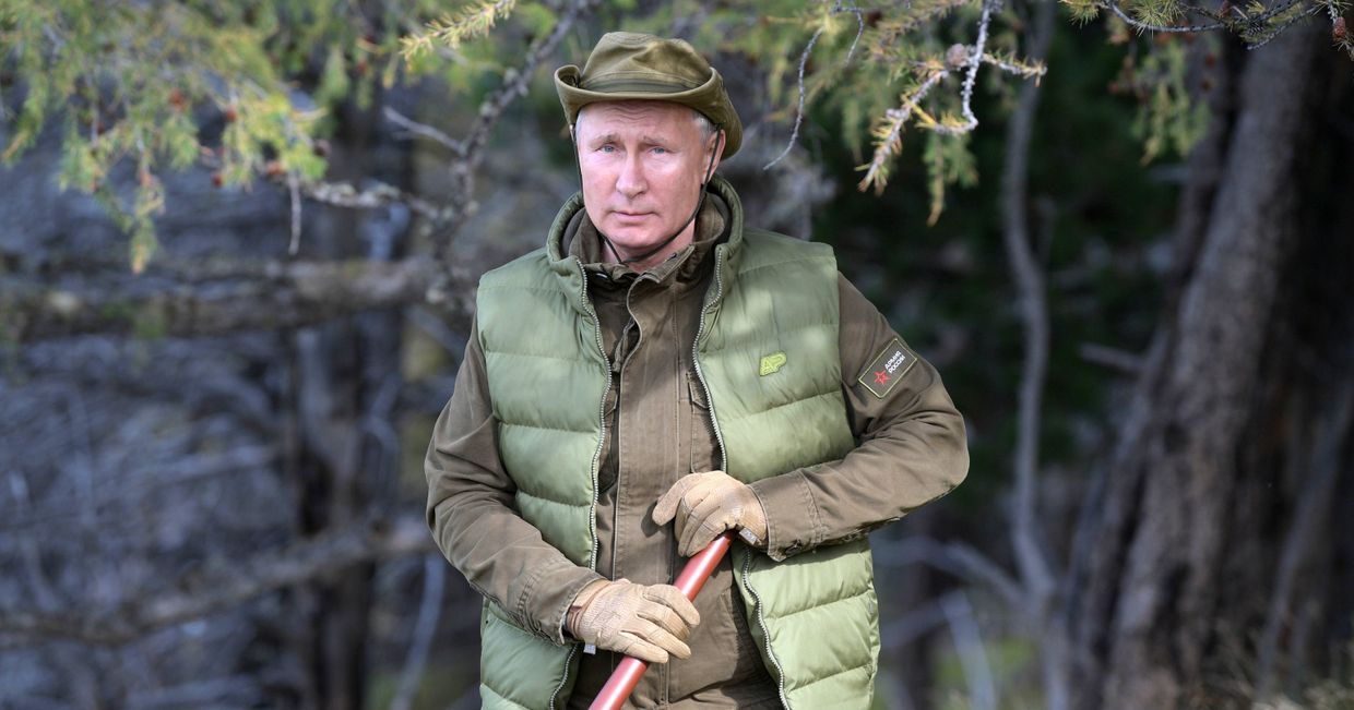Отдых президента РФ В. Путина в Сибири
