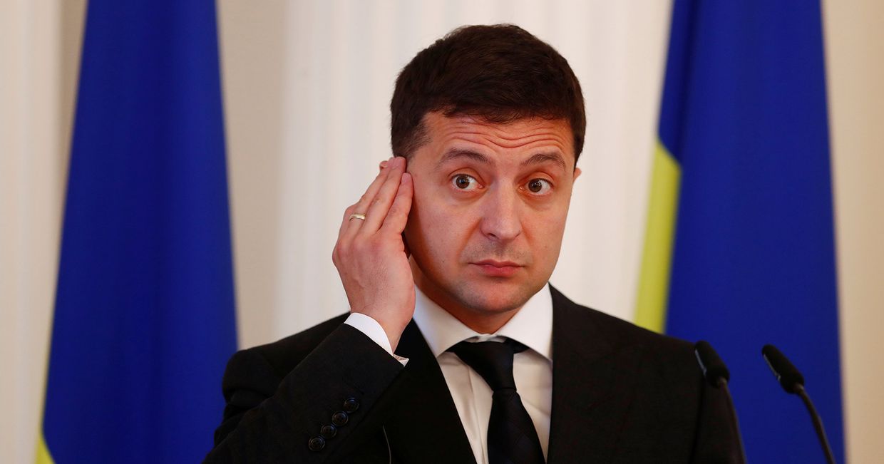 Президент Украины Зеленский во время пресс-конференции в Риге