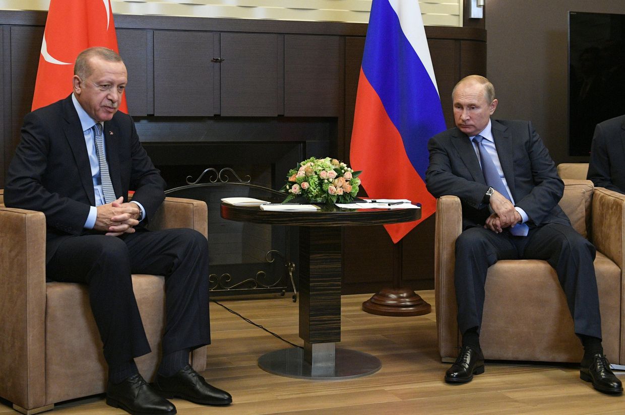 Президент РФ В. Путин встретился с президентом Турции Р. Т. Эрдоганом