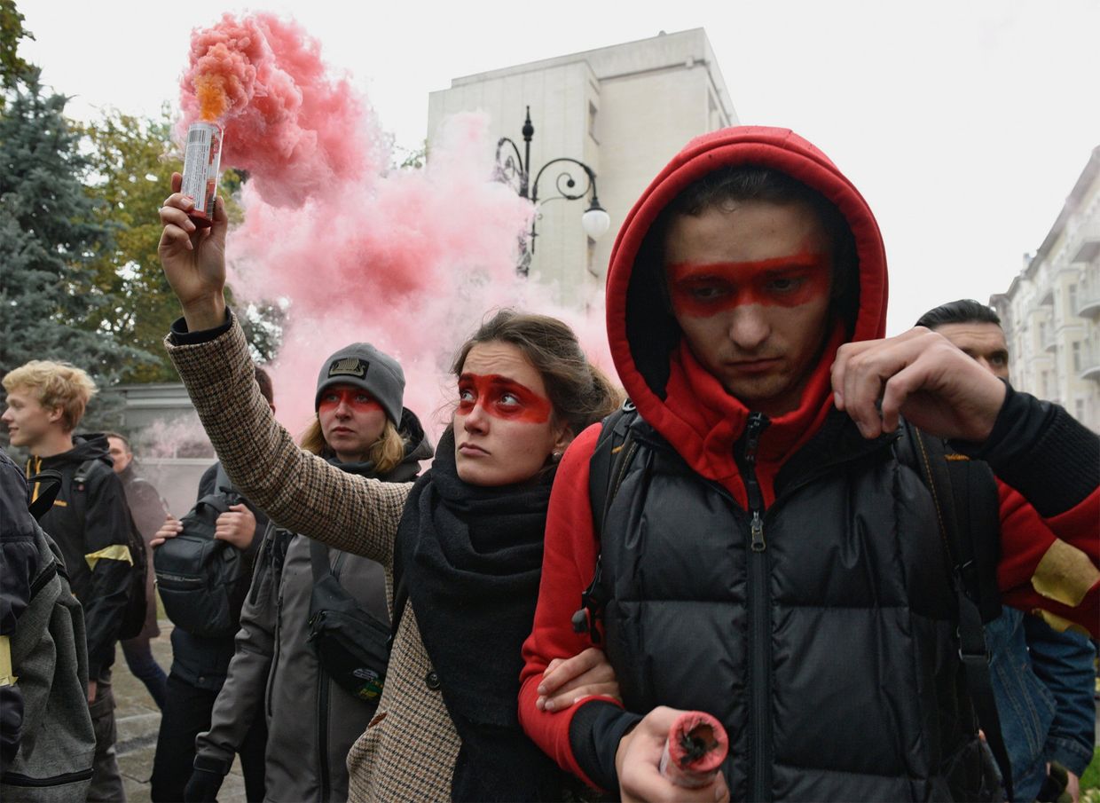 Акция националистов на Украине Акция националистов на Украине