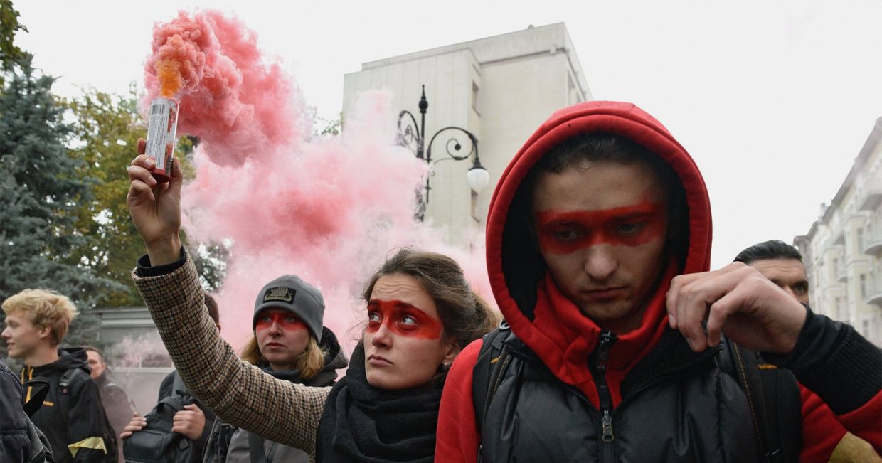 Акция националистов на Украине Акция националистов на Украине