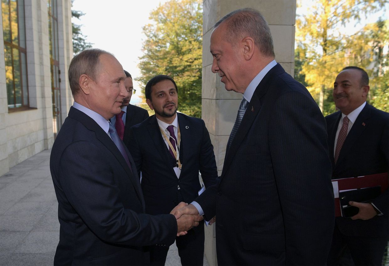 Президент РФ В. Путин встретился с президентом Турции Р. Т. Эрдоганом