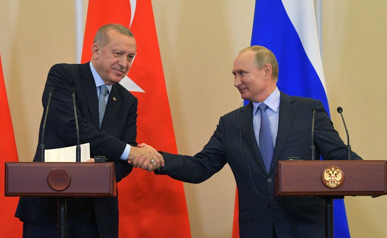 Президент РФ В. Путин встретился с президентом Турции Р. Т. Эрдоганом