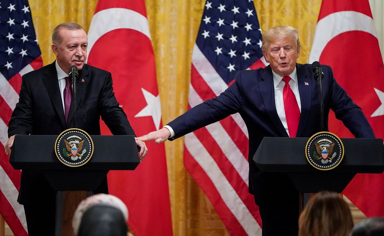 Президент США Дональд Трамп и президент Турции Тайип Эрдоган во время совместной пресс-конференции в Белом доме в Вашингтоне