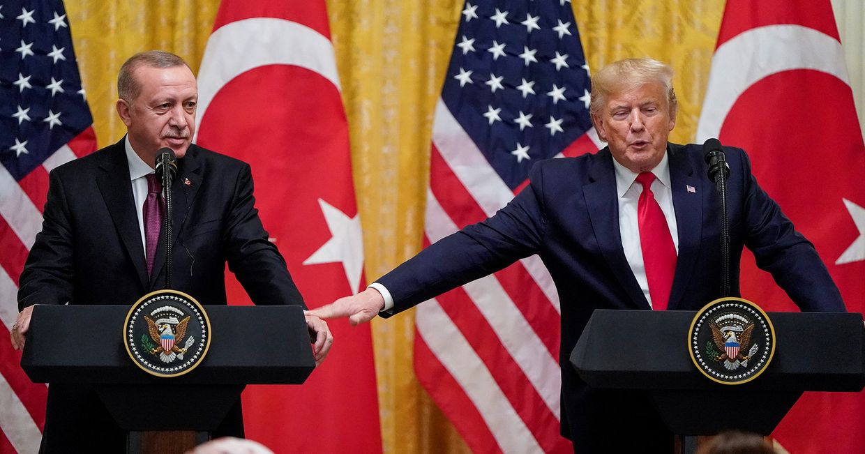 Президент США Дональд Трамп и президент Турции Тайип Эрдоган во время совместной пресс-конференции в Белом доме в Вашингтоне
