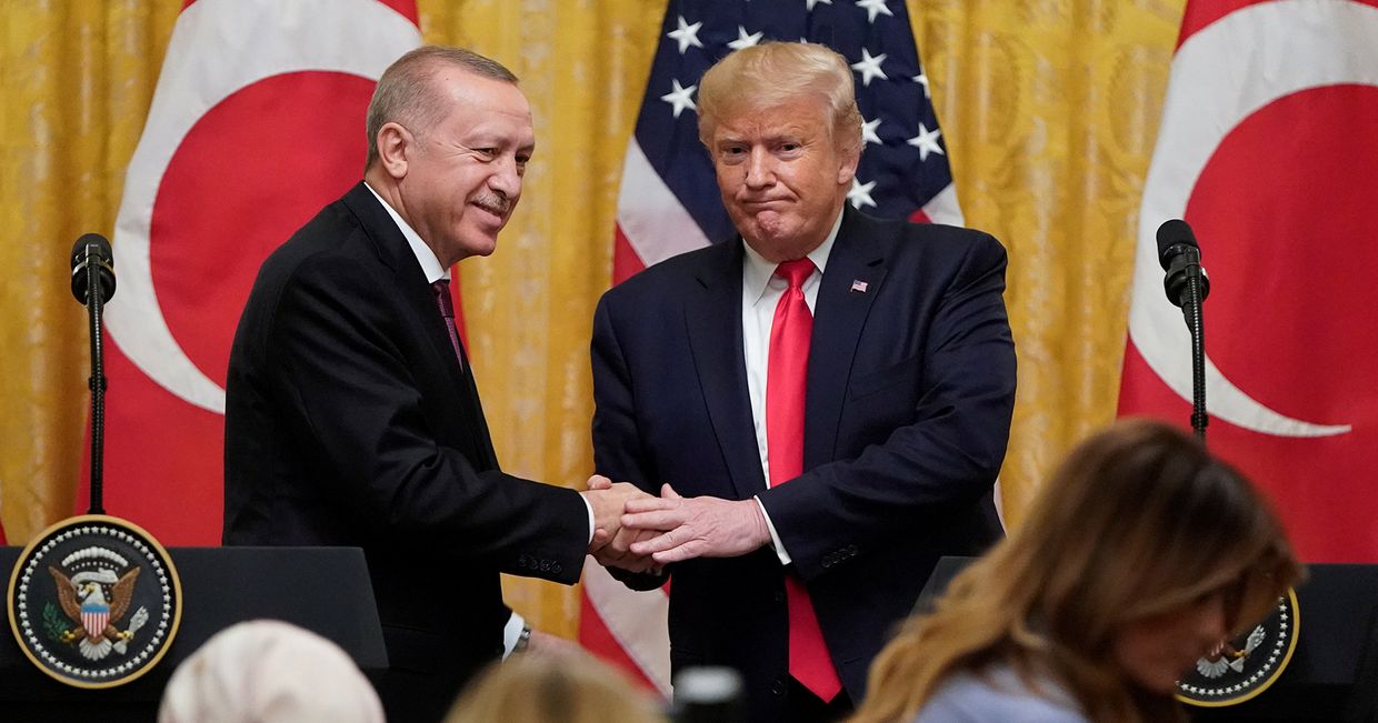 Президент США Дональд Трамп и президент Турции Тайип Эрдоган во время совместной пресс-конференции в Белом доме в Вашингтоне