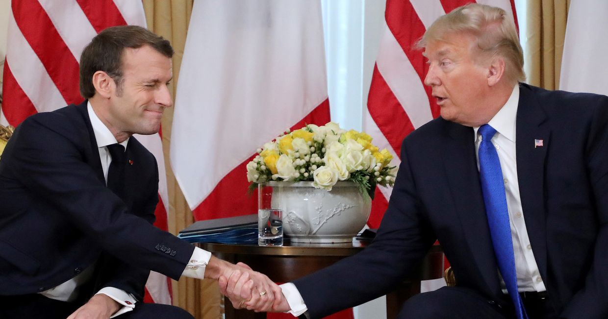 Президент Франции Эммануэль Макрон во время встречи с президентом США Дональдом Трампом