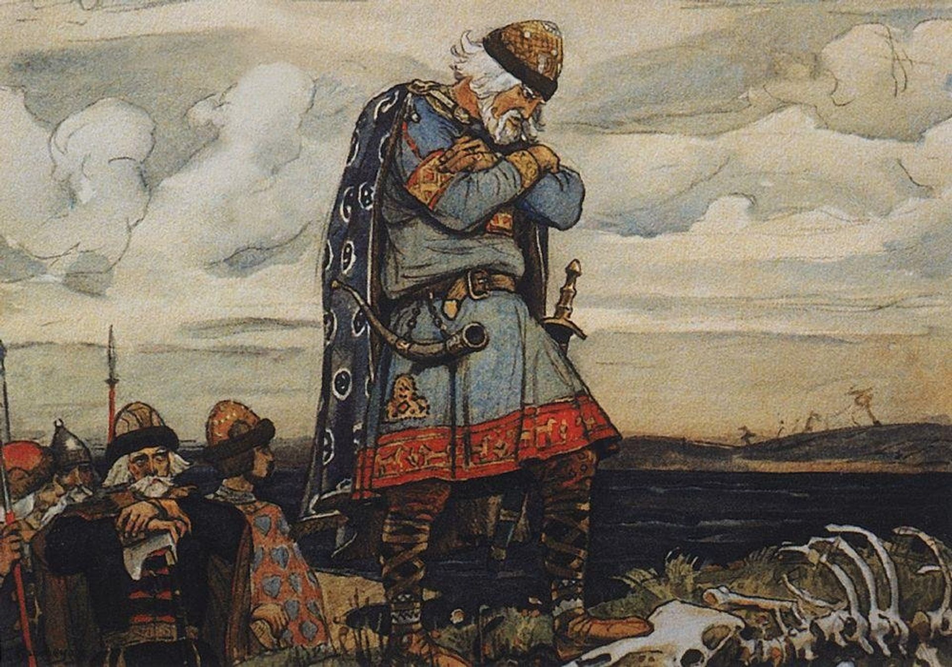 Олег у костей коня. В. М. Васнецов, 1899 - ИноСМИ, 1920, 11.05.2024