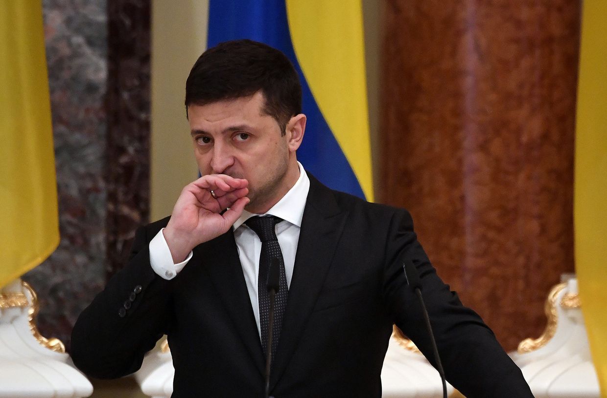 Президент Украины Владимир Зеленский на пресс-конференции в Киеве