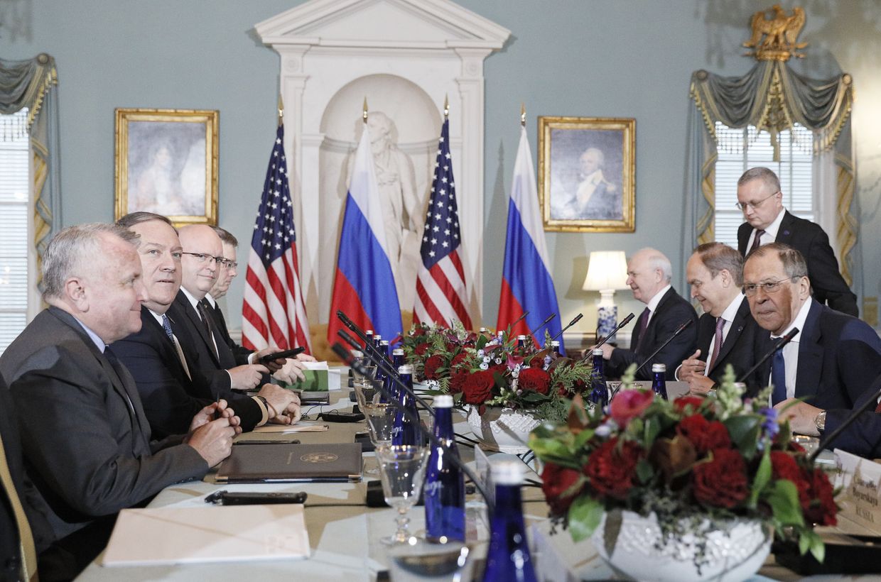 Встреча главы МИД РФ С. Лаврова и госсекретаря США М. Помпео