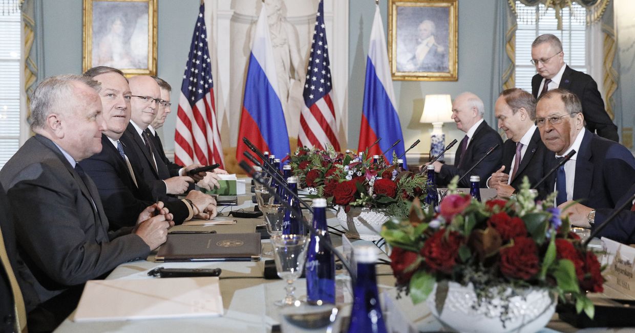 Встреча главы МИД РФ С. Лаврова и госсекретаря США М. Помпео