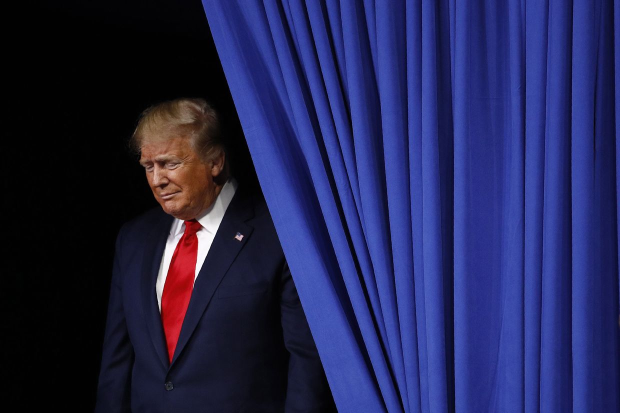 Президент США Дональд Трамп во время избирательной кампании в городе Хершей