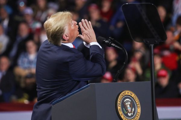 Президент США Дональд Трамп во время выступления в Батл-Крике, штат Мичиган