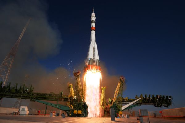 Пуск РН Союз-2.1а с  кораблем Союз МС-14