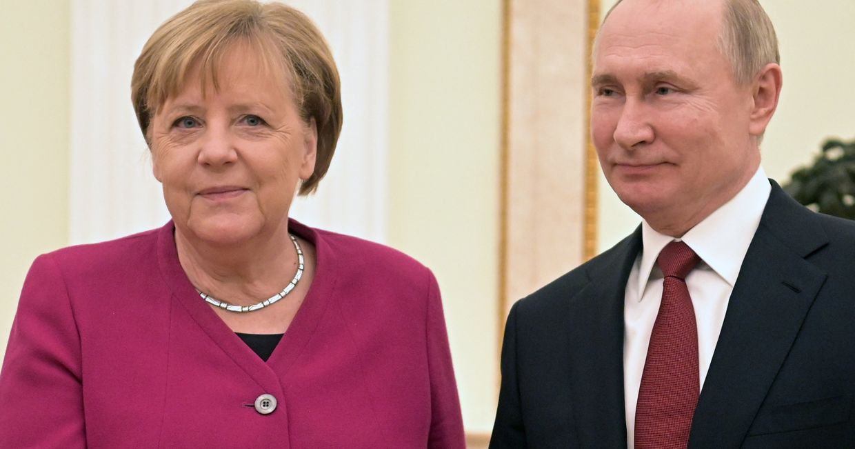 Встреча президента РФ В. Путина с канцлером Германии А. Меркель