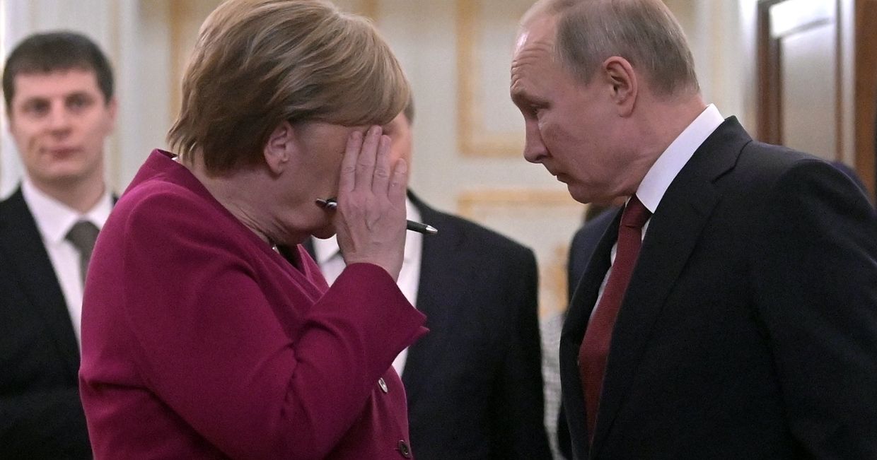 Встреча президента РФ В. Путина с канцлером Германии А. Меркель