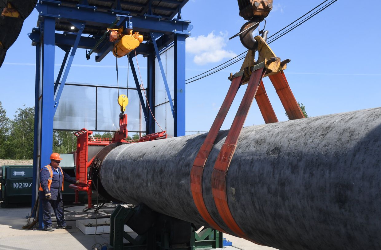 Строительство газопровода Северный поток-2 в Ленинградской области