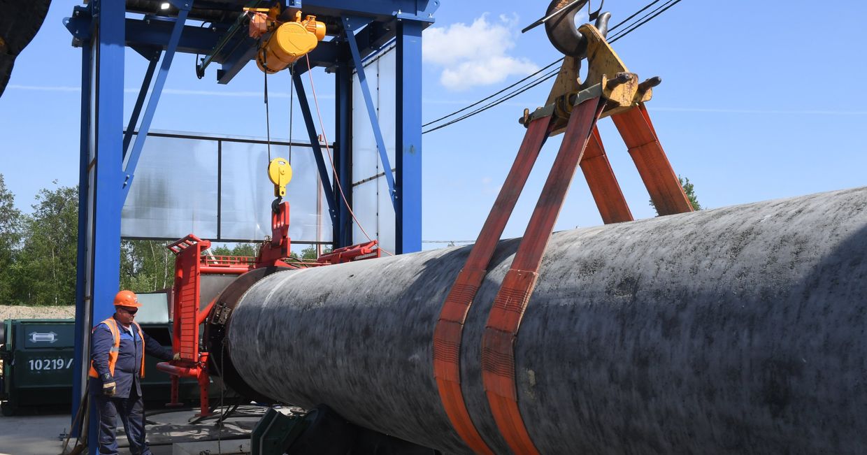 Строительство газопровода Северный поток-2 в Ленинградской области