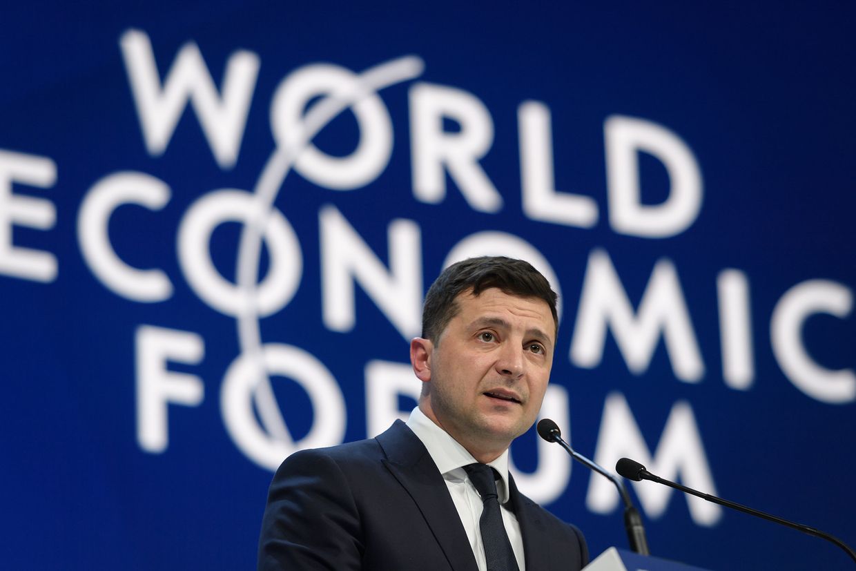 Участие президента Украины Владимира Зеленского в ежегодном заседании Всемирного экономического форума в Давосе