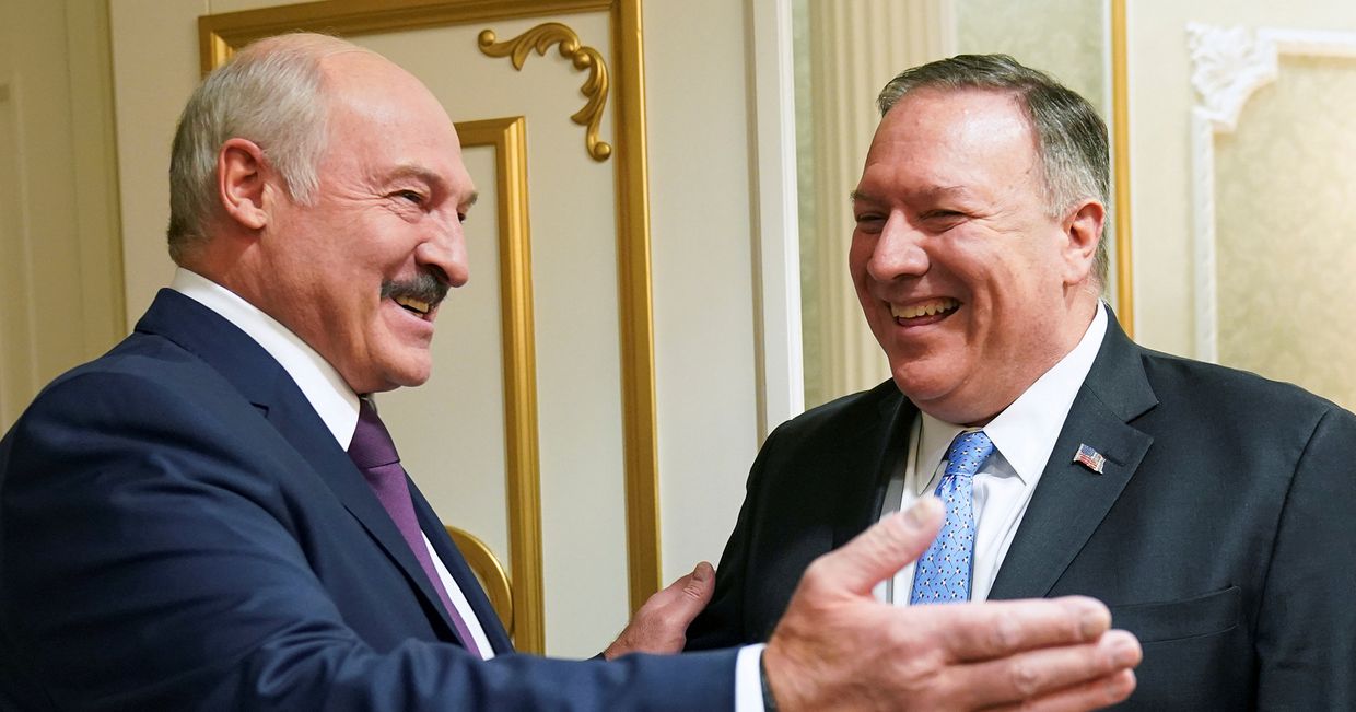 Президент Беларуси Александр Лукашенко и госсекретарь США Майк Помпео