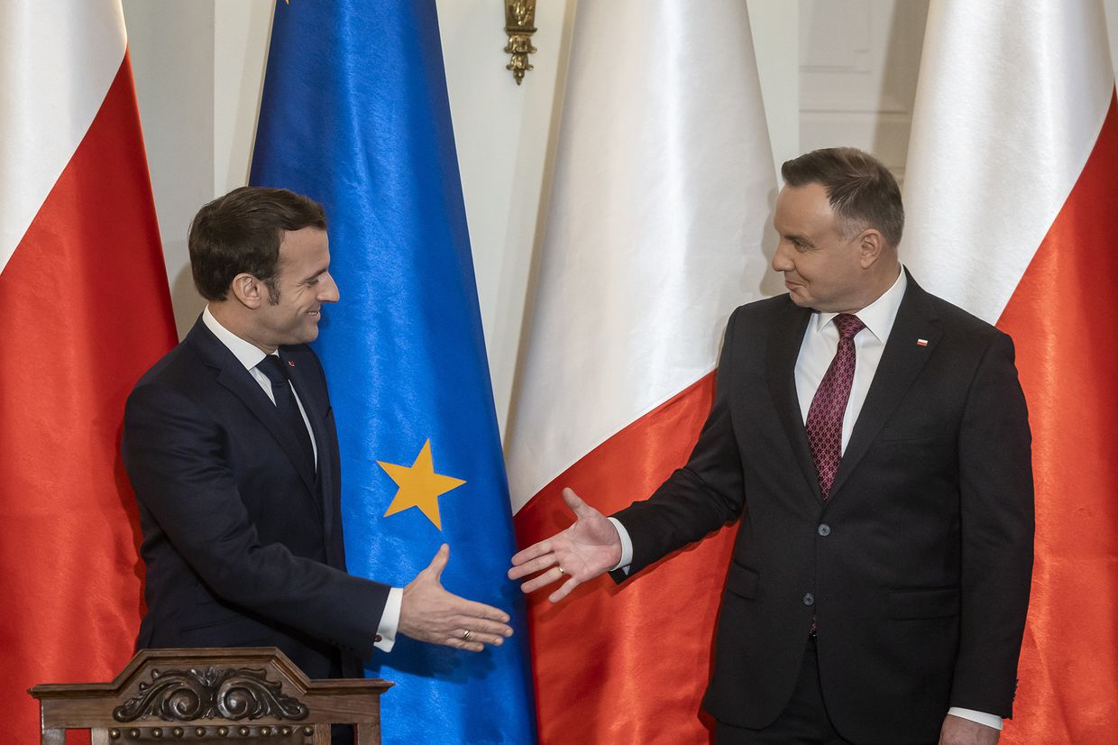Президент Франции Эммануэль Макрон и президент Польши Анджей Дуда
