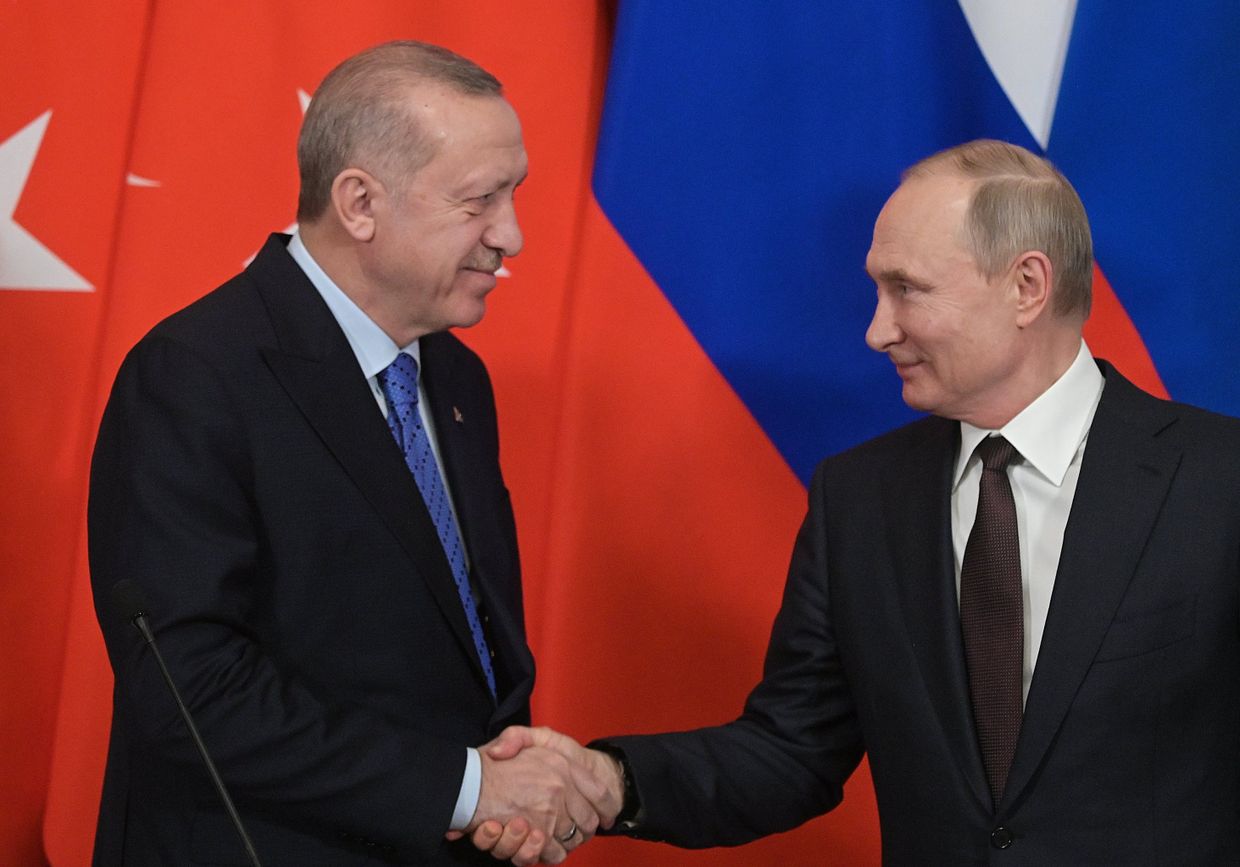 Президент РФ В. Путин встретился с президентом Турции Р. Эрдоганом