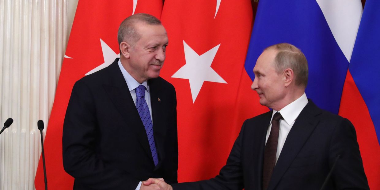 Президент РФ В. Путин встретился с президентом Турции Р. Эрдоганом