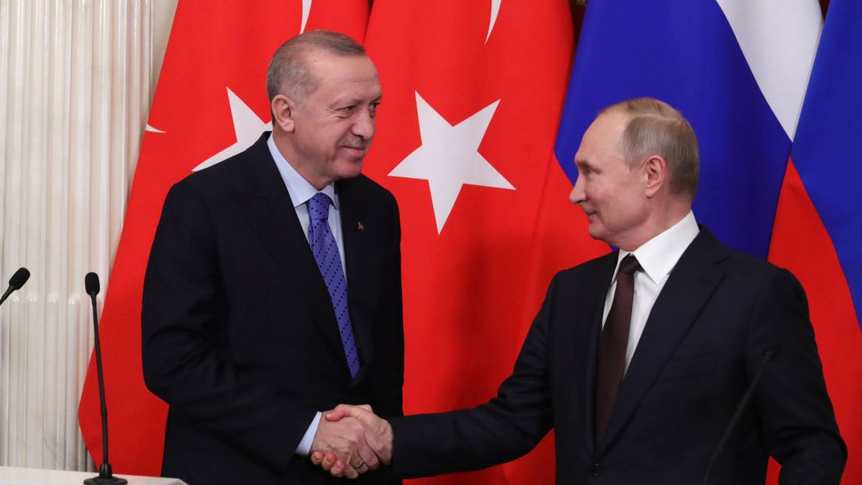 Президент РФ В. Путин встретился с президентом Турции Р. Эрдоганом