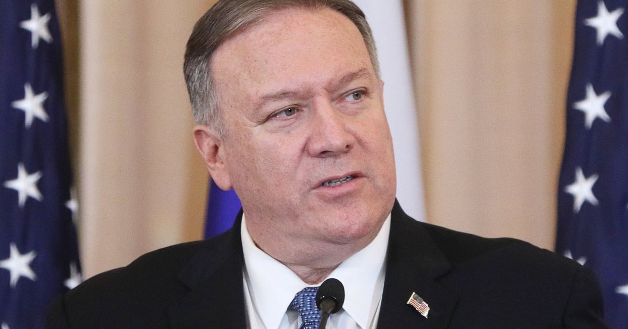 Госсекретарь США Майк Помпео на пресс-конференции по итогам встречи в Вашингтоне с министром иностранных дел РФ Сергеем Лавровым.
