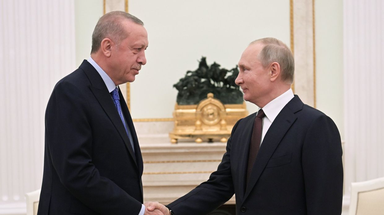 Президент РФ В. Путин встретился с президентом Турции Р. Эрдоганом
