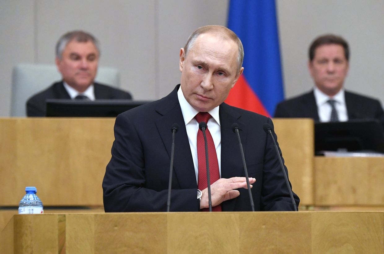 Президент РФ В. Путин принял участие в пленарном заседании Госдумы РФ