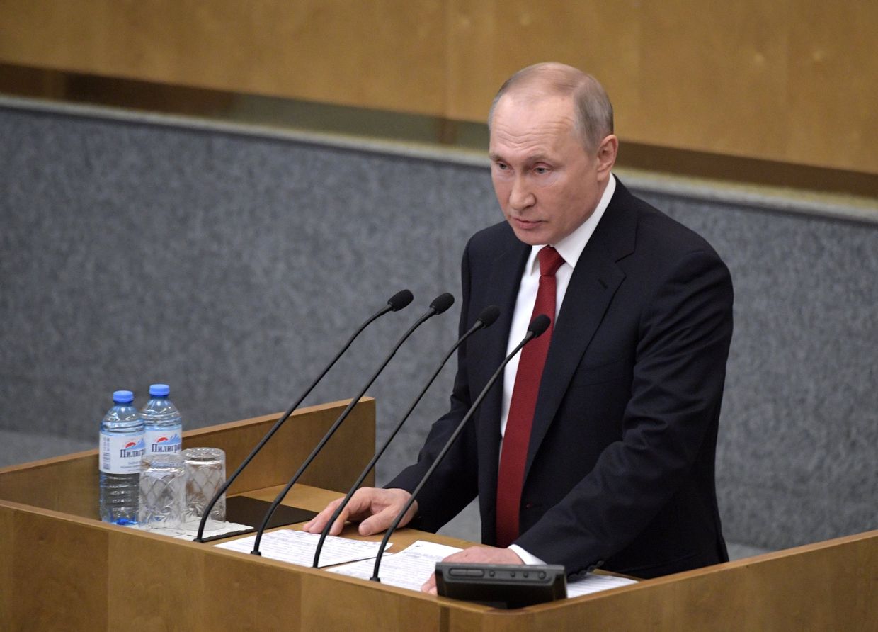 Президент РФ В. Путин принял участие в пленарном заседании Госдумы РФ