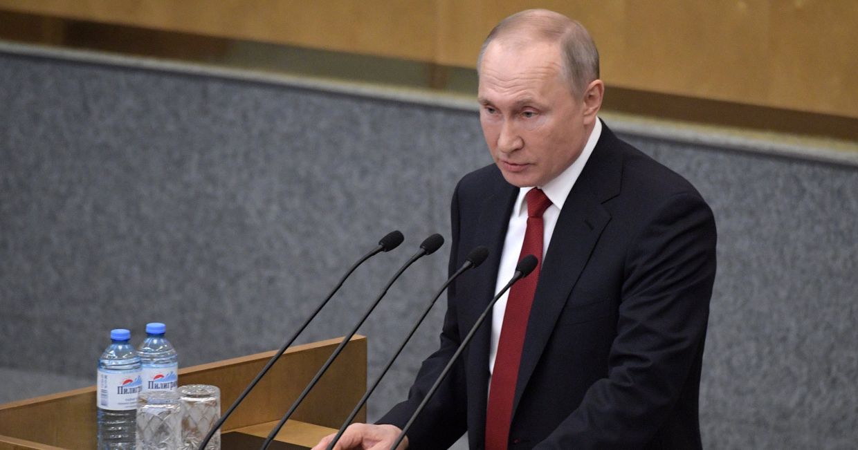 Президент РФ В. Путин принял участие в пленарном заседании Госдумы РФ