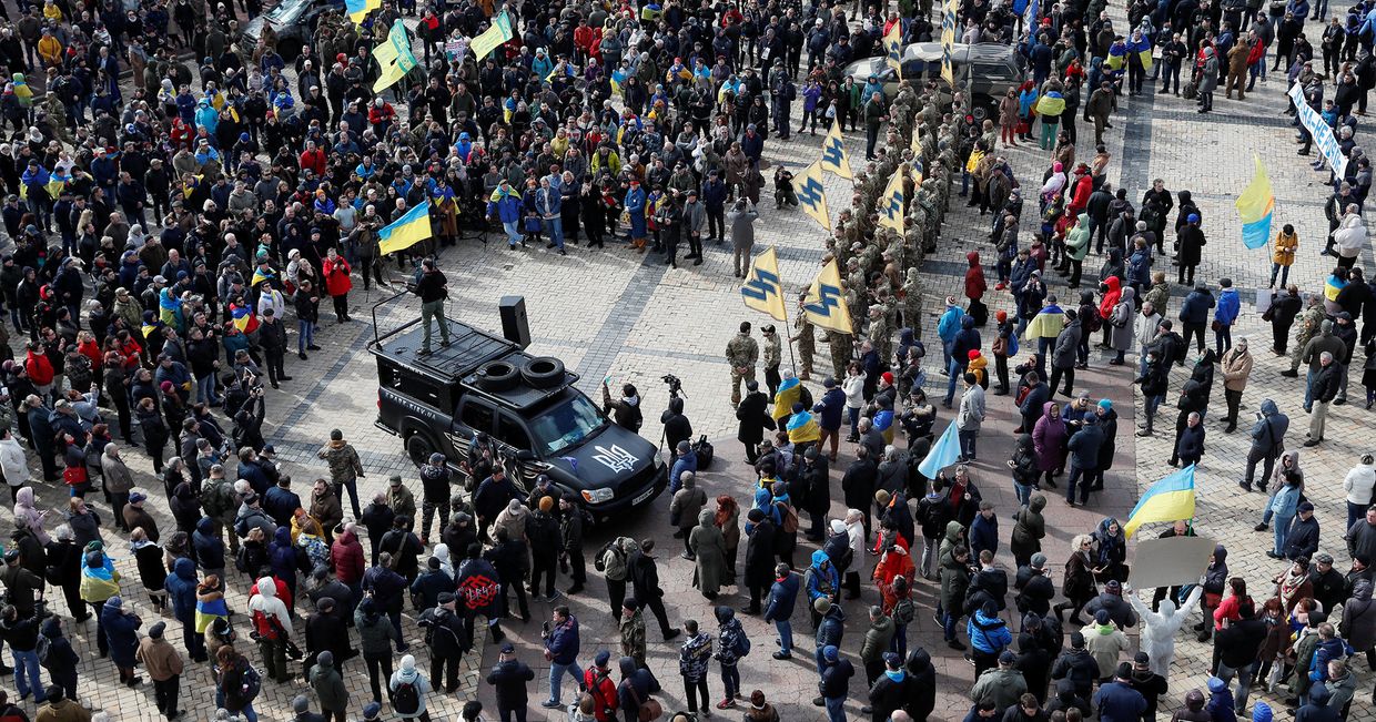 Участники акции протеста в Киеве, Украина Участники акции протеста в Киеве, Украина