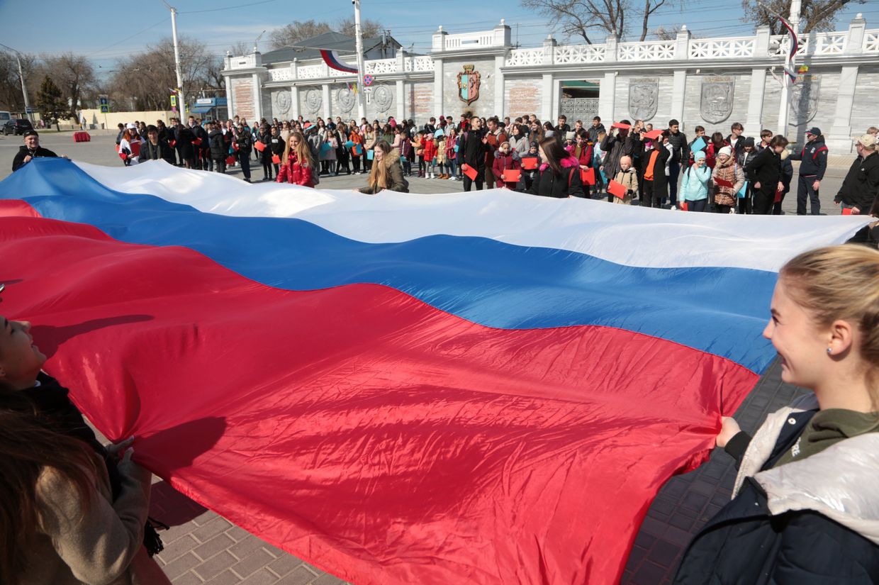 Флешмоб, посвященный шестой годовщине воссоединения Крыма с Россией