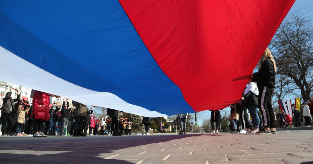 Флешмоб, посвященный шестой годовщине воссоединения Крыма с Россией