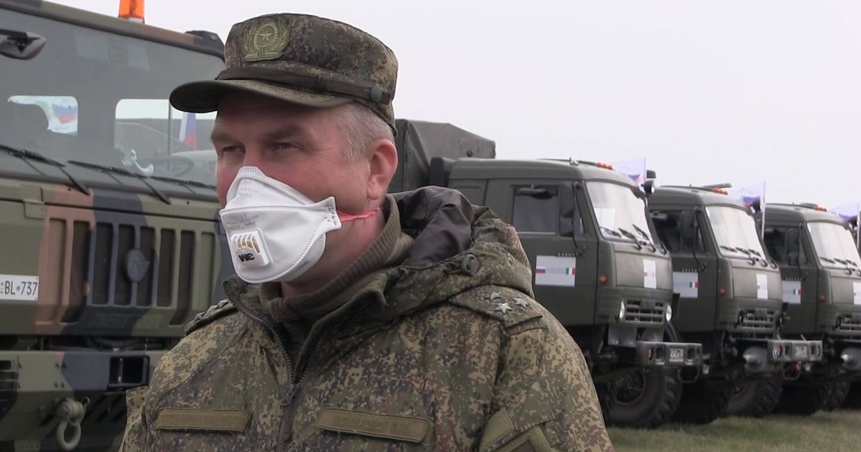 Российские военные специалисты приступили к работе в Бергамо