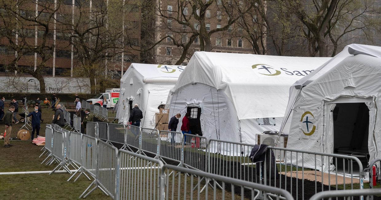 Полевой госпиталь в Центральном парке Нью-Йорка