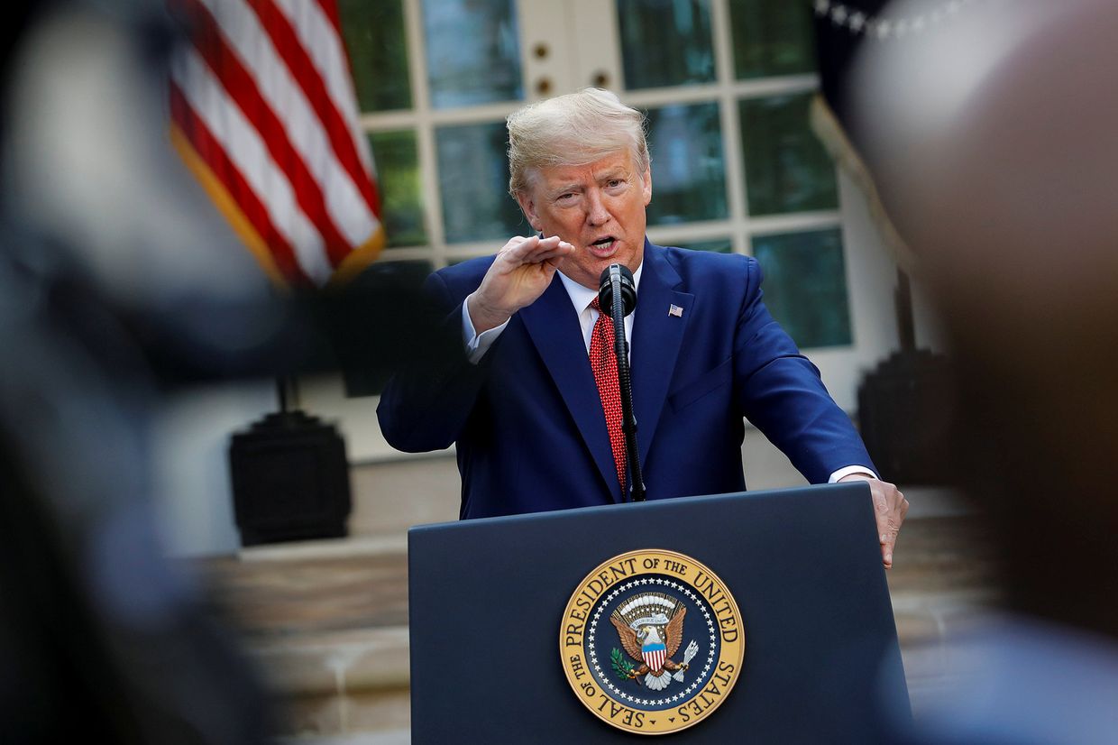 Президент США Дональд Трамп во время пресс-конференции в Вашингтоне